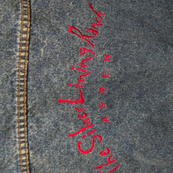 Vintage Haleman The Silver Lining Aspen Embroidered Denim Trucker Jacket - Picture 6 of 6